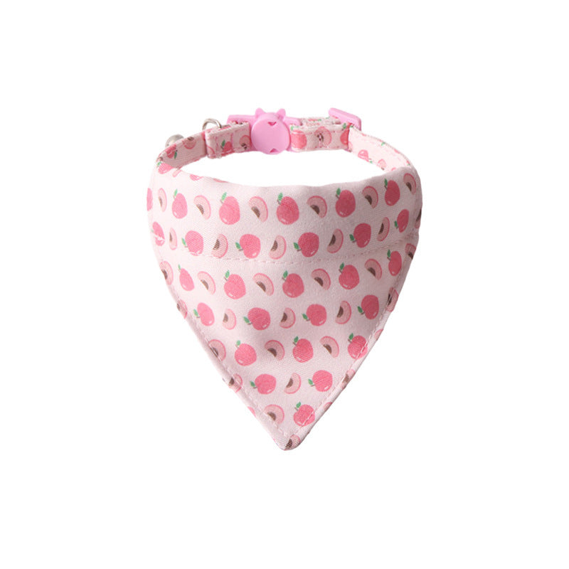 HKM-524243 Colorful Fruit Series Pet Collar and Bow Set with Triangular Binder