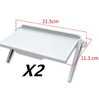 HKM-524307 Set-Top Box and Router Storage Rack – Free Punching Screen Display Shelf in Black and White