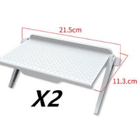 HKM-524307 Set-Top Box and Router Storage Rack – Free Punching Screen Display Shelf in Black and White