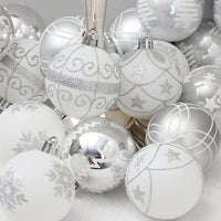 HKM-524371 Silver PVC Decorative Drawing Ball for European and American Style Christmas Decor