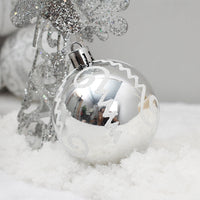 HKM-524371 Silver PVC Decorative Drawing Ball for European and American Style Christmas Decor