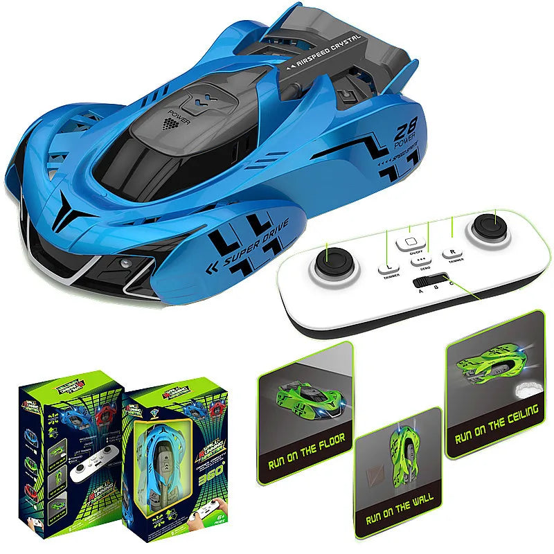 HKM-524499 Remote Control Anti-Gravity Wall Climber Car Toy for Kids - 6 Channel Stunt Drift Vehicle