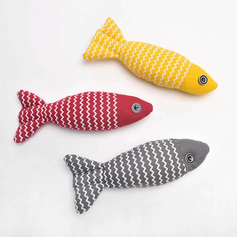 HKM-524563 Simulated Fish Toy for Cats - Long-Lasting Canvas with Catnip for Stress Relief