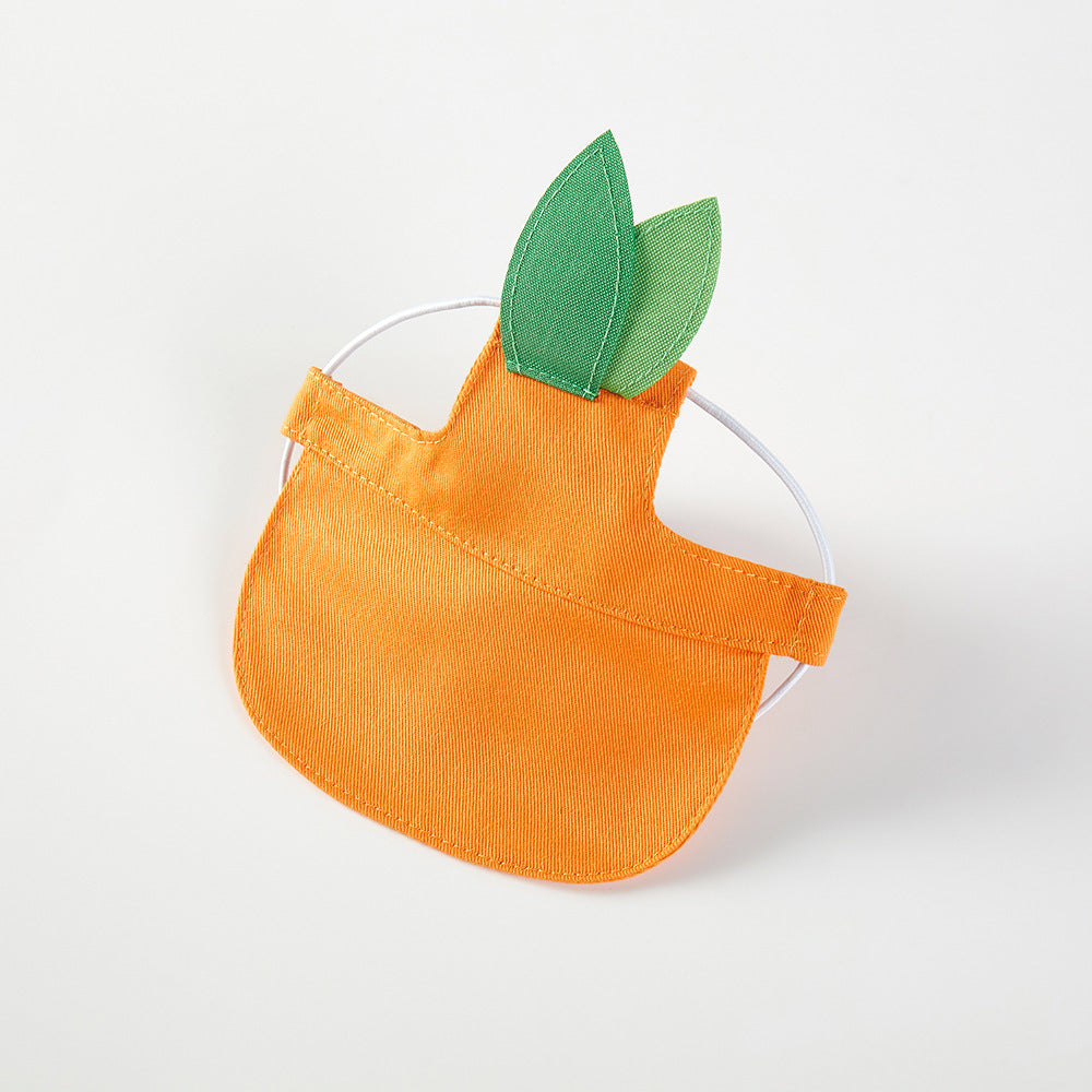 HKM-524691 Pet Sunshade And Sunscreen Strap Orange Shape Hat