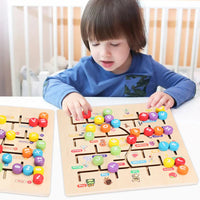 HKM-524819 Educational Wooden Maze Puzzle for Kids – Digital Letter Cognitive Labyrinth for Age 3+