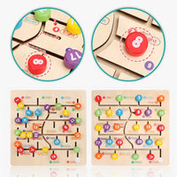 HKM-524819 Educational Wooden Maze Puzzle for Kids – Digital Letter Cognitive Labyrinth for Age 3+