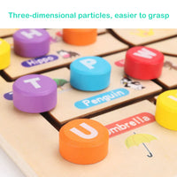 HKM-524819 Educational Wooden Maze Puzzle for Kids – Digital Letter Cognitive Labyrinth for Age 3+