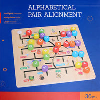HKM-524819 Educational Wooden Maze Puzzle for Kids – Digital Letter Cognitive Labyrinth for Age 3+