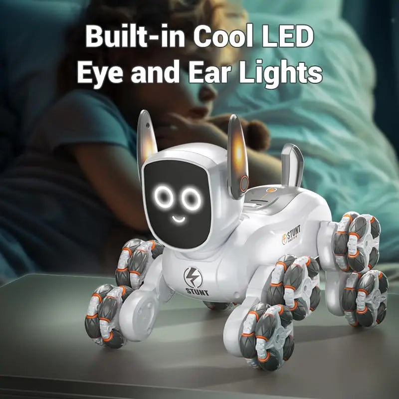 HKM-524883 4WD Stunt Remote Control Robot Dog with Gesture Control, Multi-Function RC Toy for Ages 2-13