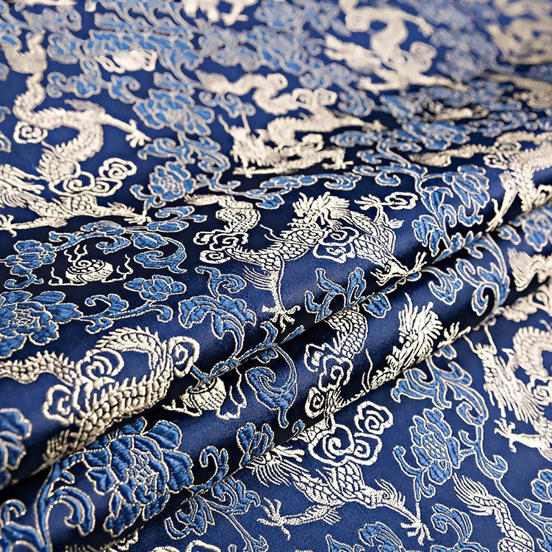 HKM-525075 Silk Brocade Fabric for Cheongsam, Dresses, and Home Decor - 150cm Width, 190g/㎡