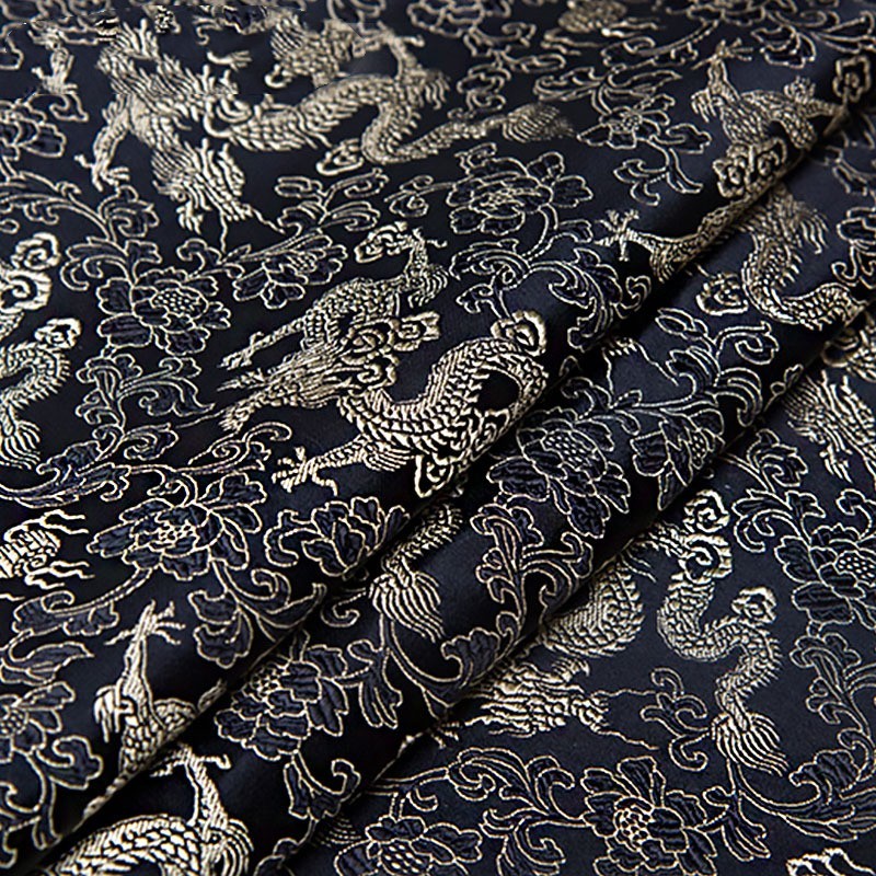 HKM-525075 Silk Brocade Fabric for Cheongsam, Dresses, and Home Decor - 150cm Width, 190g/㎡