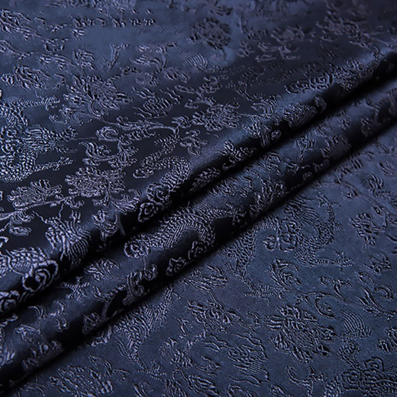 HKM-525075 Silk Brocade Fabric for Cheongsam, Dresses, and Home Decor - 150cm Width, 190g/㎡
