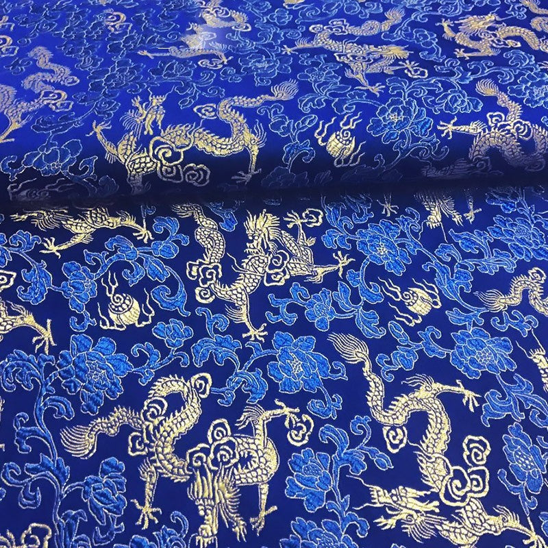 HKM-525075 Silk Brocade Fabric for Cheongsam, Dresses, and Home Decor - 150cm Width, 190g/㎡