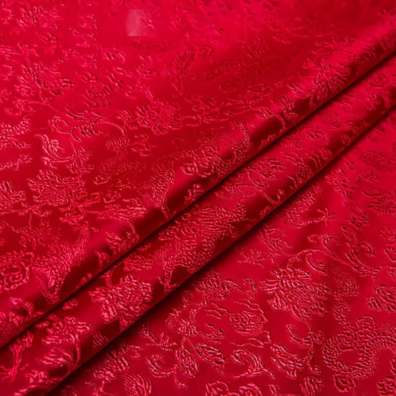 HKM-525075 Silk Brocade Fabric for Cheongsam, Dresses, and Home Decor - 150cm Width, 190g/㎡