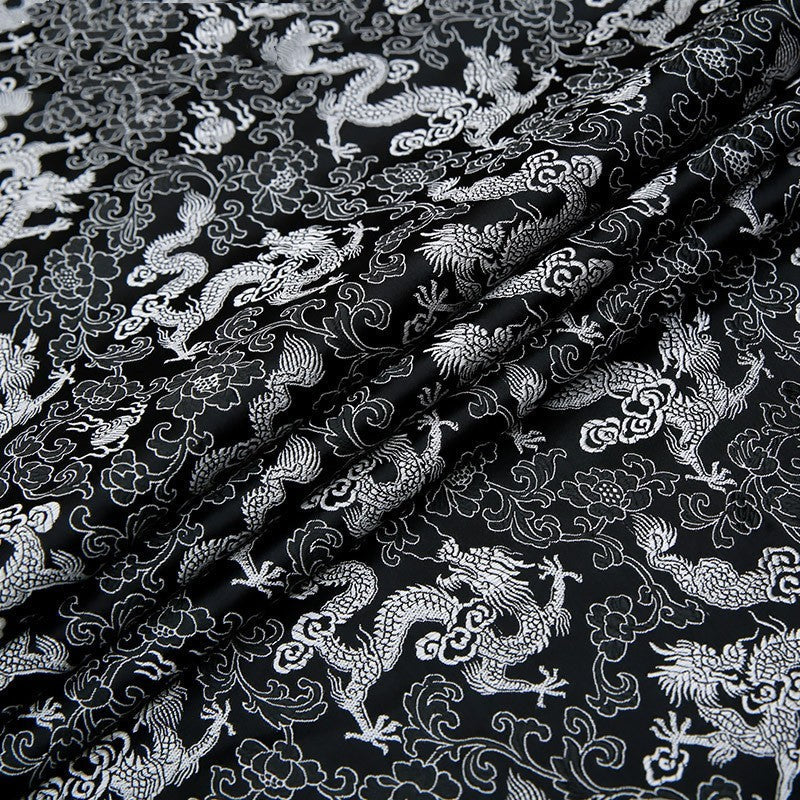 HKM-525075 Silk Brocade Fabric for Cheongsam, Dresses, and Home Decor - 150cm Width, 190g/㎡