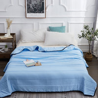 HKM-525075 Summer Cool Quilt - Thin Washed Cotton and Polyester Blend, Machine Washable Air Conditioner Quilt