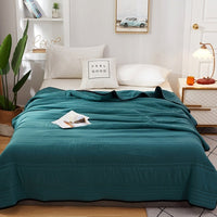 HKM-525075 Summer Cool Quilt - Thin Washed Cotton and Polyester Blend, Machine Washable Air Conditioner Quilt