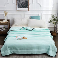 HKM-525075 Summer Cool Quilt - Thin Washed Cotton and Polyester Blend, Machine Washable Air Conditioner Quilt