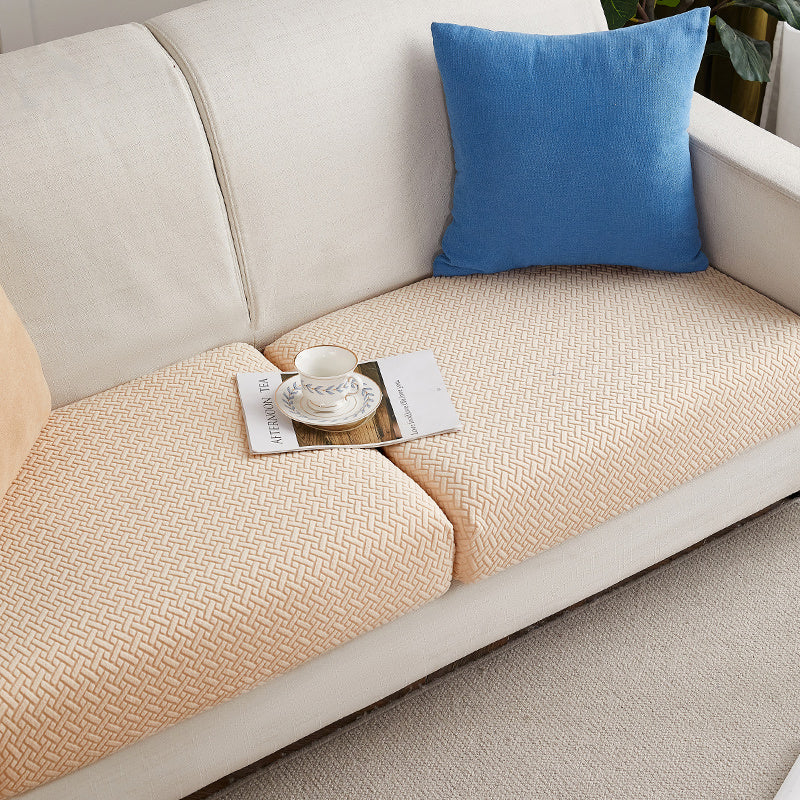 HKM-525139 All-Season Elastic Knitted Sofa Cover - Dustproof & Dirt Resistant, Multiple Sizes Available