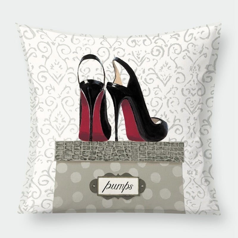 HKM-525203 Cross-Border Cushion Lumbar Pillowcase - Modern Geometric Flannel Design (45x45cm)