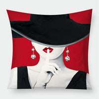 HKM-525203 Cross-Border Cushion Lumbar Pillowcase - Modern Geometric Flannel Design (45x45cm)