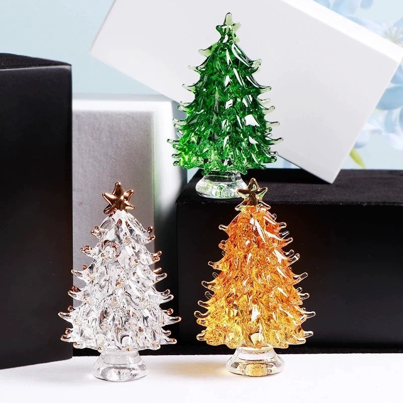 HKM-525203 Crystal Christmas Tree Ornament - Available in Green, Gold, Blue, Pink, and Platinum