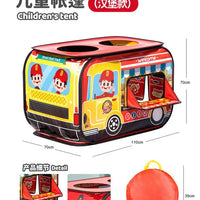HKM-525203 Food Truck Play Tent for Kids - Inflatable Polyester Playset with Burger Mat for Ages 2-13
