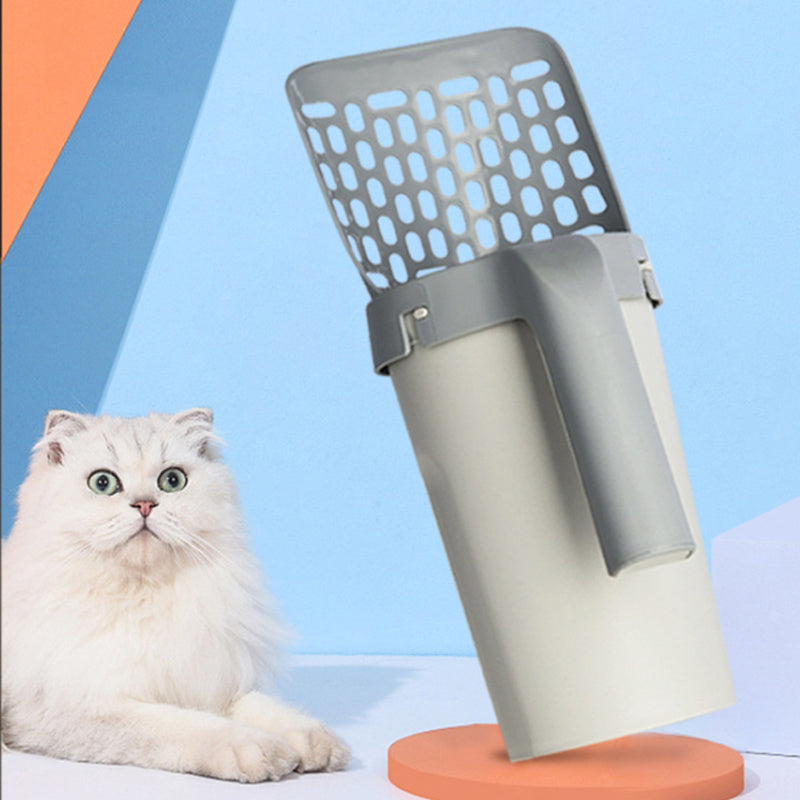 HKM-525331 Integrated Cat Litter Shovel with Storage Box and Easy-Remove Litter Bag