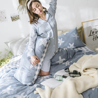 HKM-525395 Cotton 4-Piece Pineapple Duvet Cover Set for Spring and Summer - Includes Quilt Cover, Sheet, Pillowcases