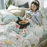 HKM-525395 Cotton 4-Piece Pineapple Duvet Cover Set for Spring and Summer - Includes Quilt Cover, Sheet, Pillowcases