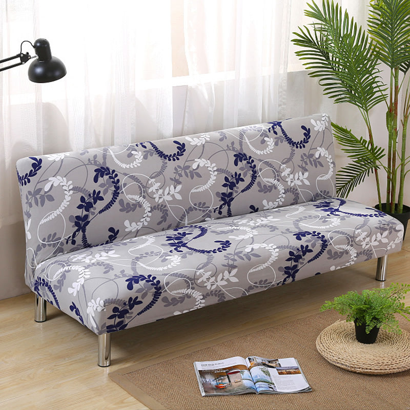 HKM-525459 No Armrest Folding Sofa Bed Slipcover – Polyester Blend, M & L Sizes Available