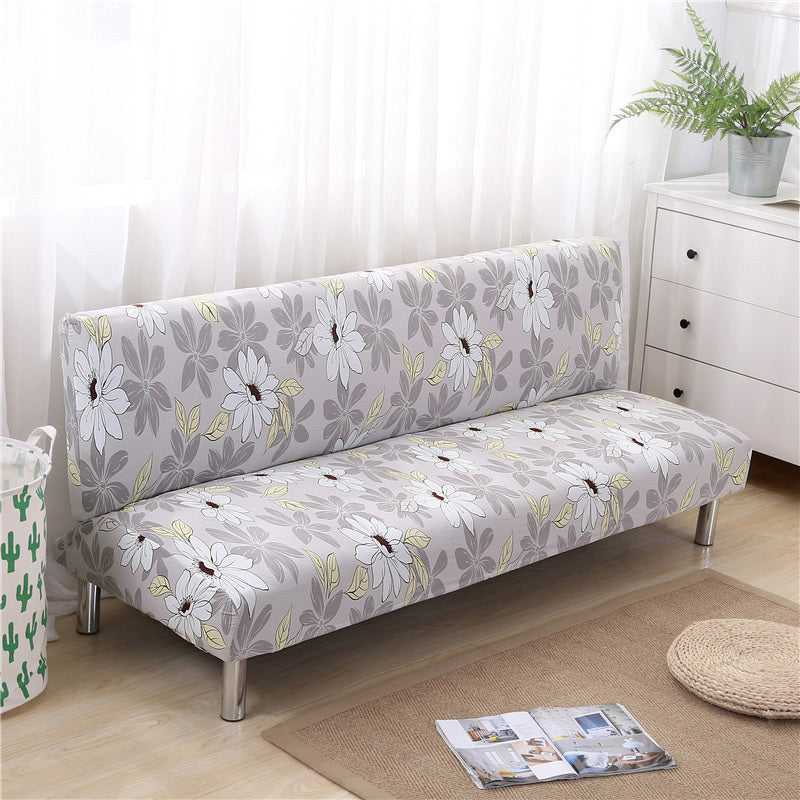 HKM-525459 No Armrest Folding Sofa Bed Slipcover – Polyester Blend, M & L Sizes Available