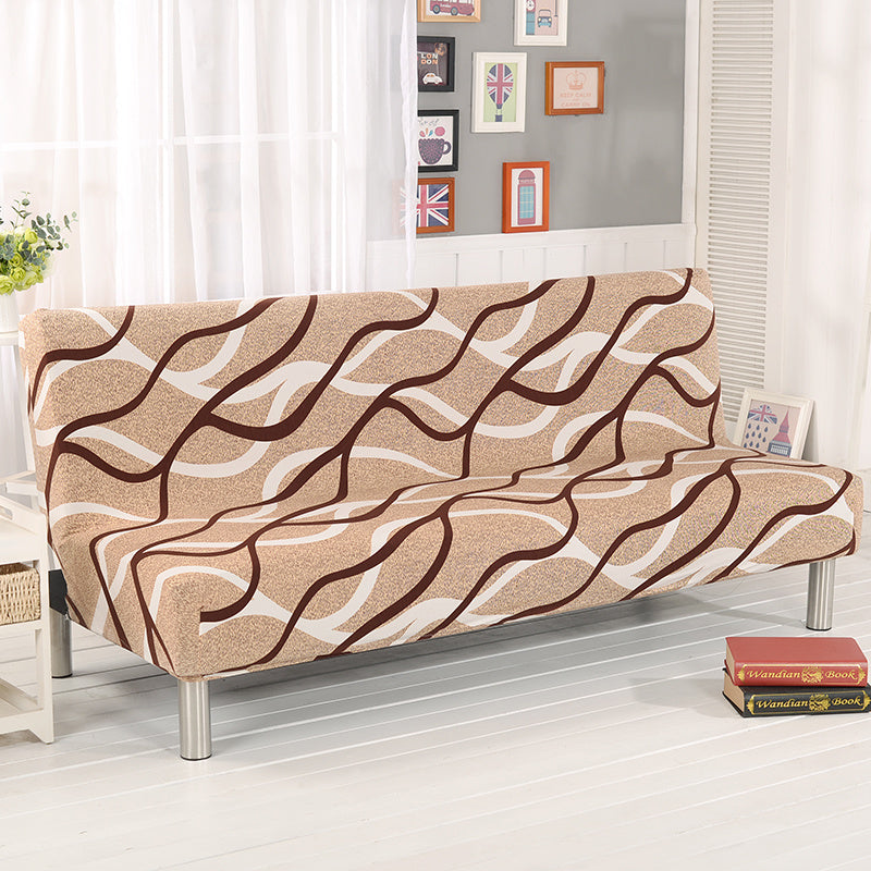 HKM-525459 No Armrest Folding Sofa Bed Slipcover – Polyester Blend, M & L Sizes Available