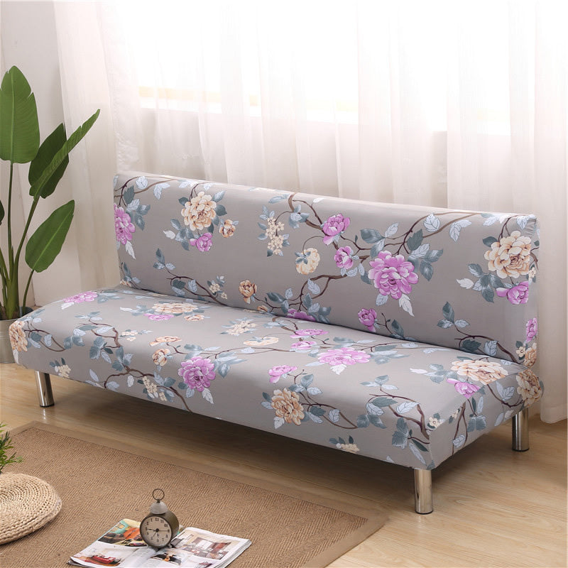 HKM-525459 No Armrest Folding Sofa Bed Slipcover – Polyester Blend, M & L Sizes Available