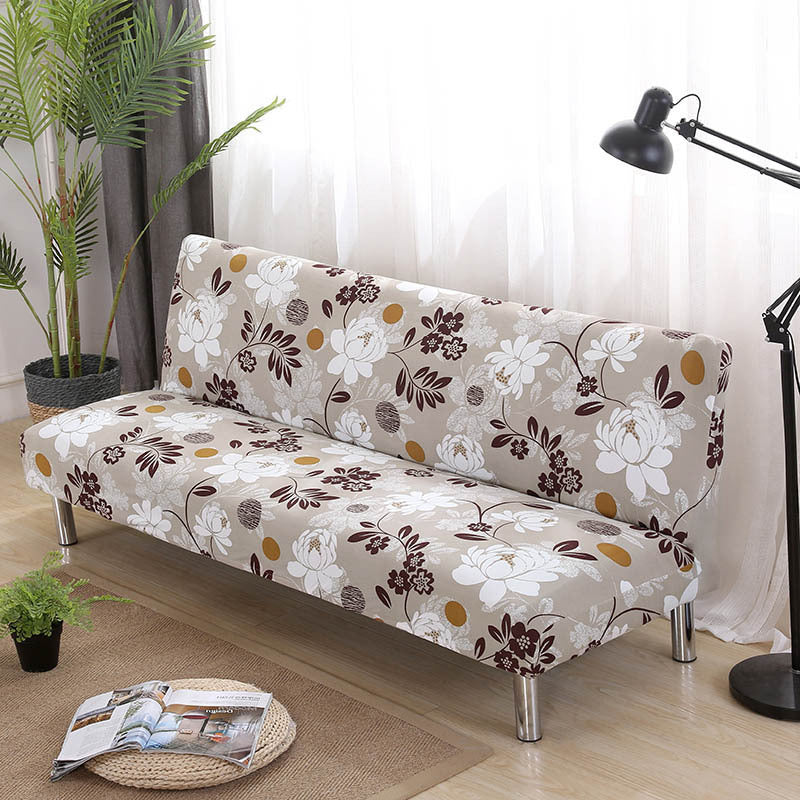 HKM-525459 No Armrest Folding Sofa Bed Slipcover – Polyester Blend, M & L Sizes Available