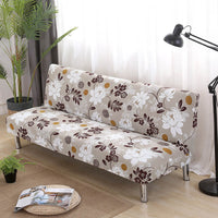 HKM-525459 No Armrest Folding Sofa Bed Slipcover – Polyester Blend, M & L Sizes Available