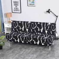 HKM-525459 No Armrest Folding Sofa Bed Slipcover – Polyester Blend, M & L Sizes Available