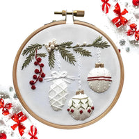 HKM-525523 Christmas Embroidery Kit - DIY Handicraft Set with Cotton and Linen Materials