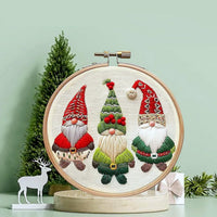 HKM-525523 Christmas Embroidery Kit - DIY Handicraft Set with Cotton and Linen Materials