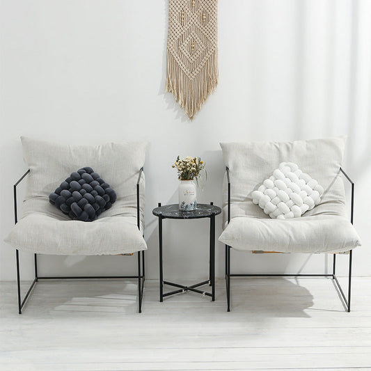 HKM-525523 Woven Square Plush Cushion in Multiple Colors - Soft and Comfortable Home Decor