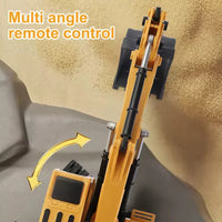 HKM-525651 Remote Control Alloy Excavator Toy 6-Channel Construction Vehicle with Lights for Ages 5 and Up