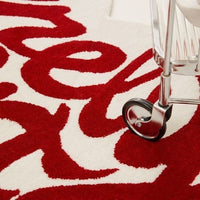 HKM-525715 Heart-Shaped Soft Polyester Fiber Non-Slip Carpet for Bedroom and Living Room, Washable, Available in Red and Blue, Multiple Sizes