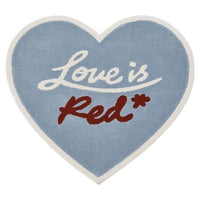 HKM-525715 Heart-Shaped Soft Polyester Fiber Non-Slip Carpet for Bedroom and Living Room, Washable, Available in Red and Blue, Multiple Sizes