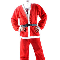 HKM-525843 Golden Velvet Santa Costume with Jacket, Pants, Hat, Beard, and Belt - One Size Fits S-XL