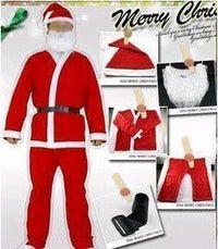 HKM-525843 Golden Velvet Santa Costume with Jacket, Pants, Hat, Beard, and Belt - One Size Fits S-XL