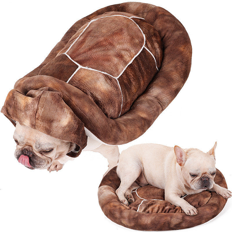 HKM-525843 Winter Warm Multifunctional Dual Purpose Pet Nest - Polyester in Green and Brown, Sizes S to 3XL