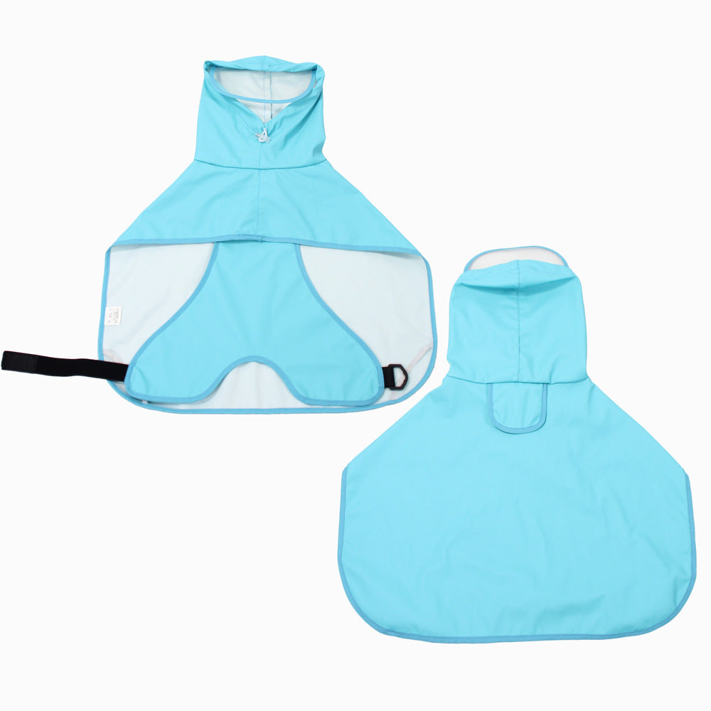 HKM-525907 Transparent Raincoat with Brim and Bellyband for Dogs