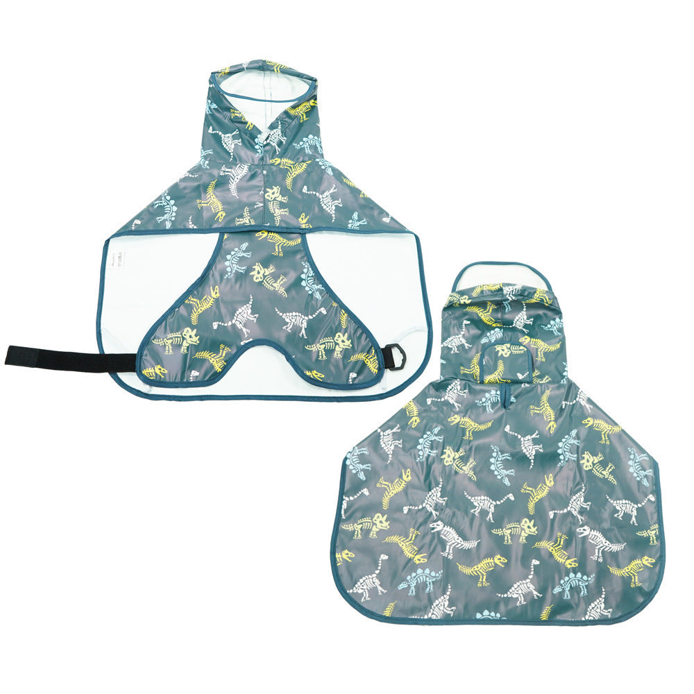 HKM-525907 Transparent Raincoat with Brim and Bellyband for Dogs