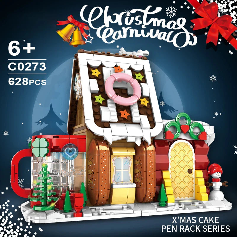 KTX-525971 Christmas Building Block Toy Set - Santa Claus House DIY Assembly Puzzle for Kids 8 Years & Up