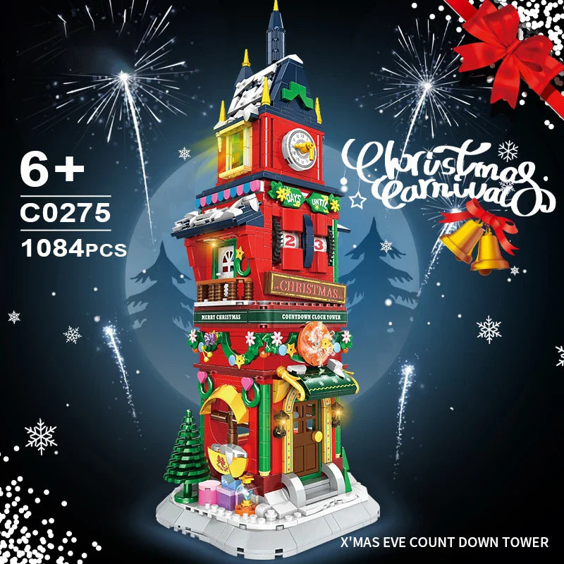KTX-525971 Christmas Building Block Toy Set - Santa Claus House DIY Assembly Puzzle for Kids 8 Years & Up